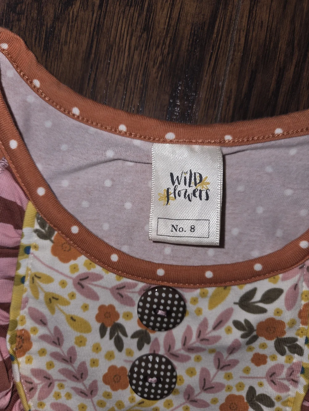 Wildflowers Rust Pink Brown Floral Ruffle Dress for Girls